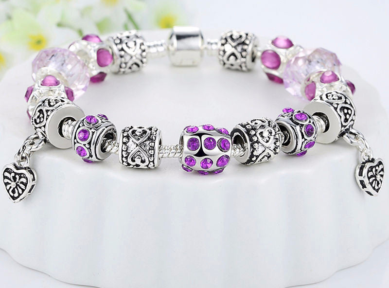 Blue Murano Silver Glass Bracelet