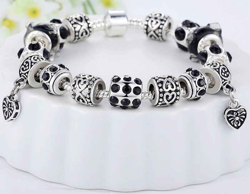 Blue Murano Silver Glass Bracelet