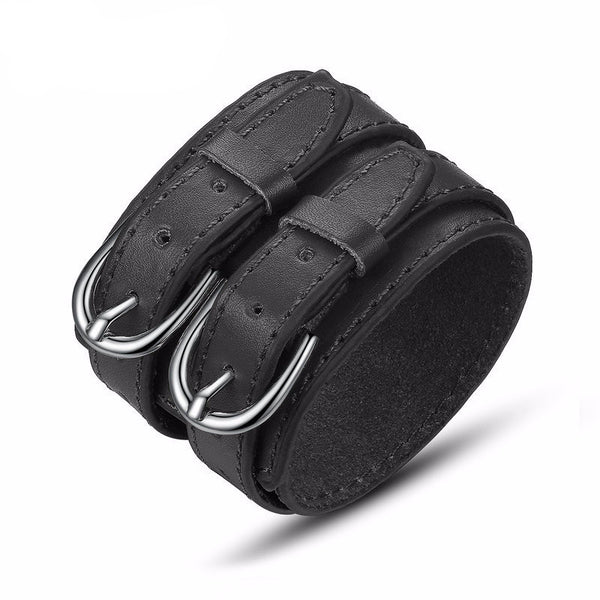 Punk Double Leather Belt Bracelet