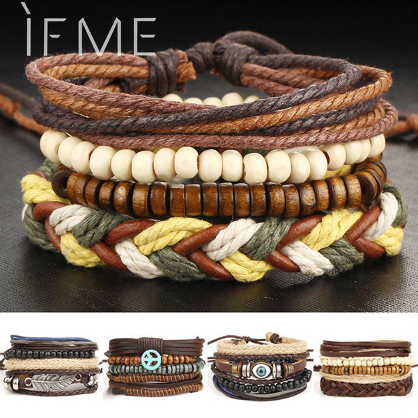 Layered Wood Beads Bracelet