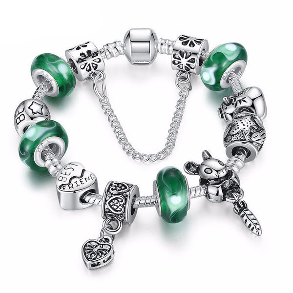 Silver Animal Beads Friendship Bracelet