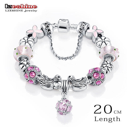 Antique Glass Charm Bracelet