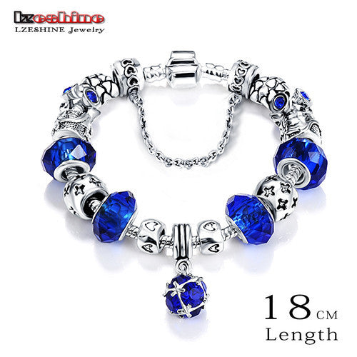 Antique Glass Charm Bracelet