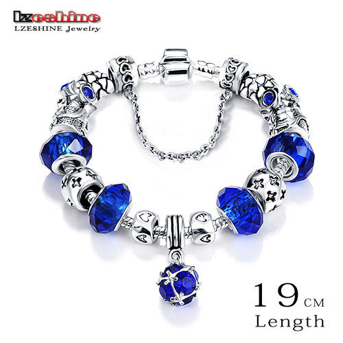 Antique Glass Charm Bracelet
