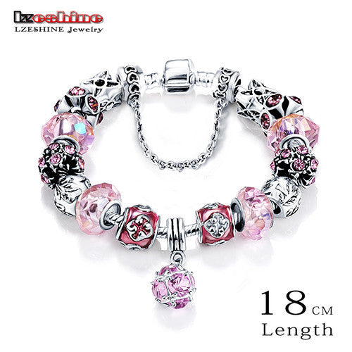Antique Glass Charm Bracelet