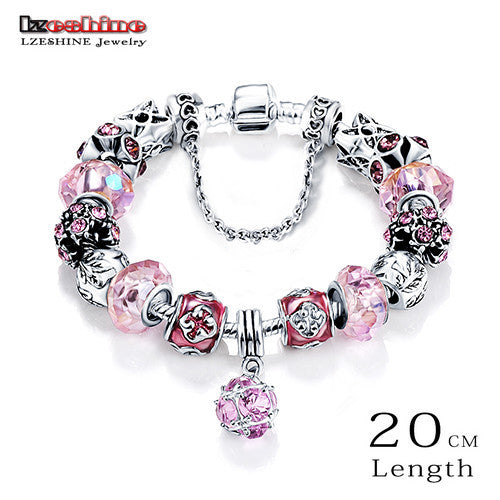Antique Glass Charm Bracelet