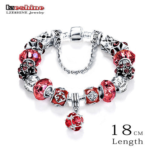 Antique Glass Charm Bracelet