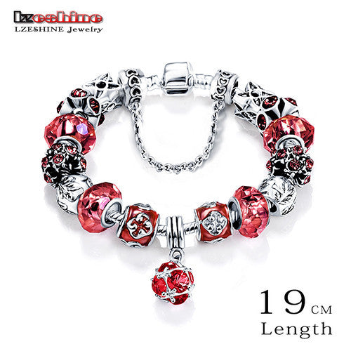 Antique Glass Charm Bracelet