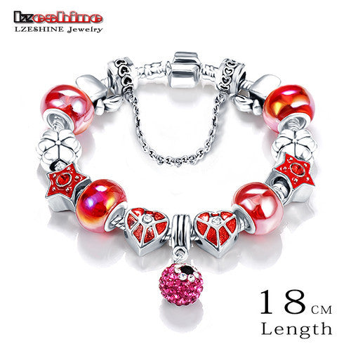 Antique Glass Charm Bracelet