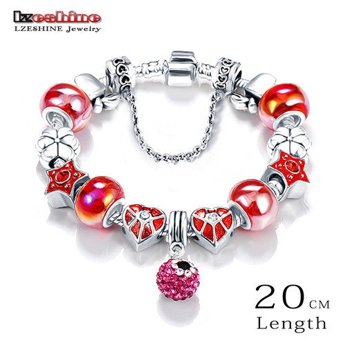 Antique Glass Charm Bracelet