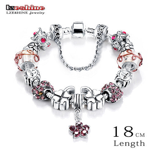 Antique Glass Charm Bracelet