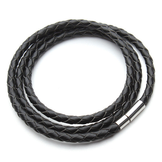 Leather Braided Bracelet w/ Magnetic Clasp