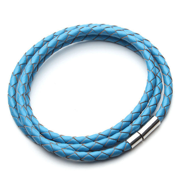 Leather Braided Bracelet w/ Magnetic Clasp