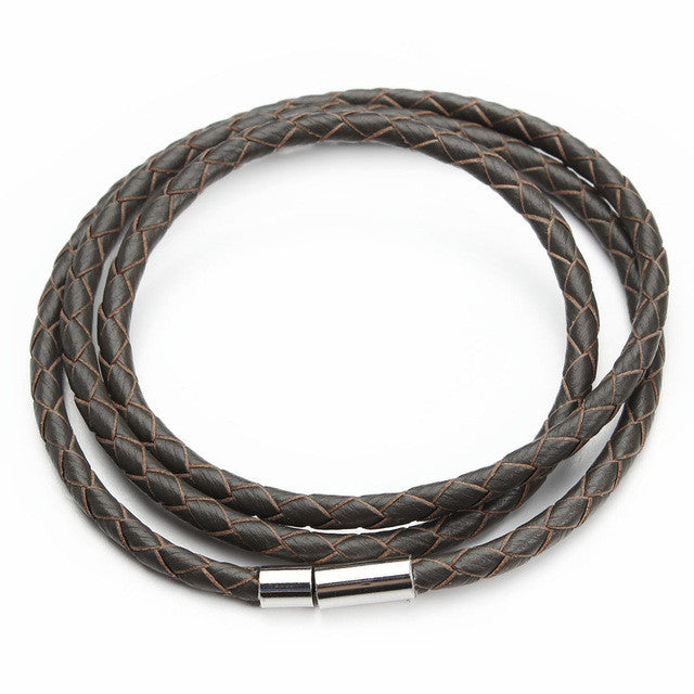 Leather Braided Bracelet w/ Magnetic Clasp