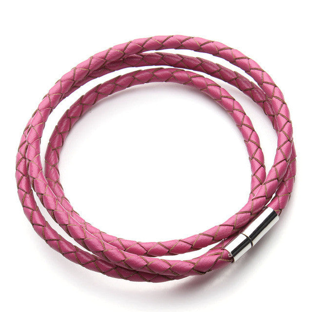Leather Braided Bracelet w/ Magnetic Clasp