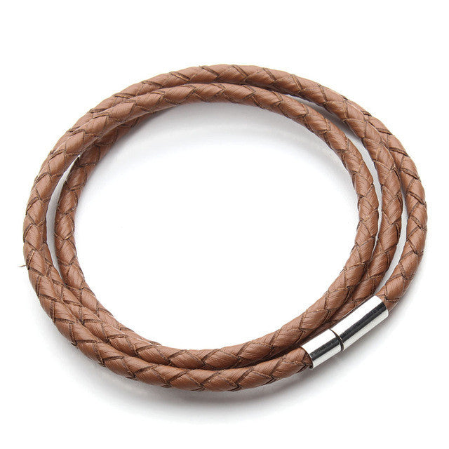 Leather Braided Bracelet w/ Magnetic Clasp