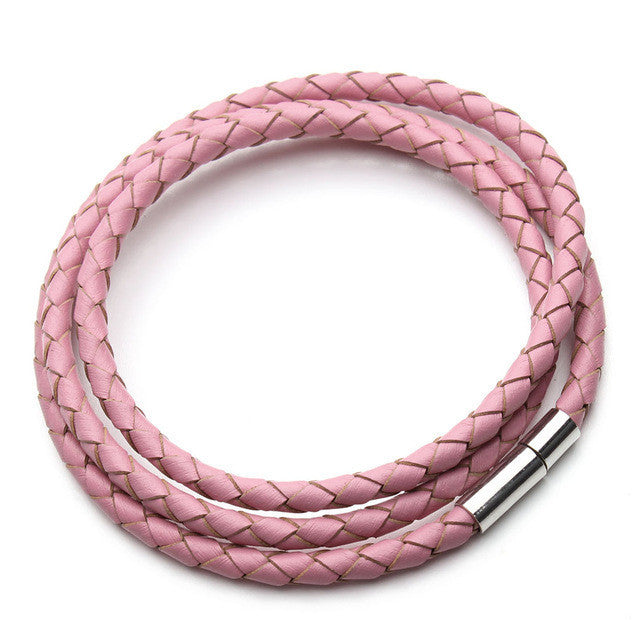Leather Braided Bracelet w/ Magnetic Clasp