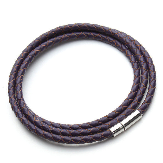 Leather Braided Bracelet w/ Magnetic Clasp