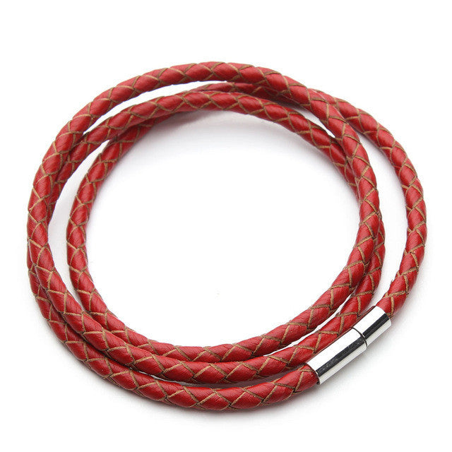 Leather Braided Bracelet w/ Magnetic Clasp