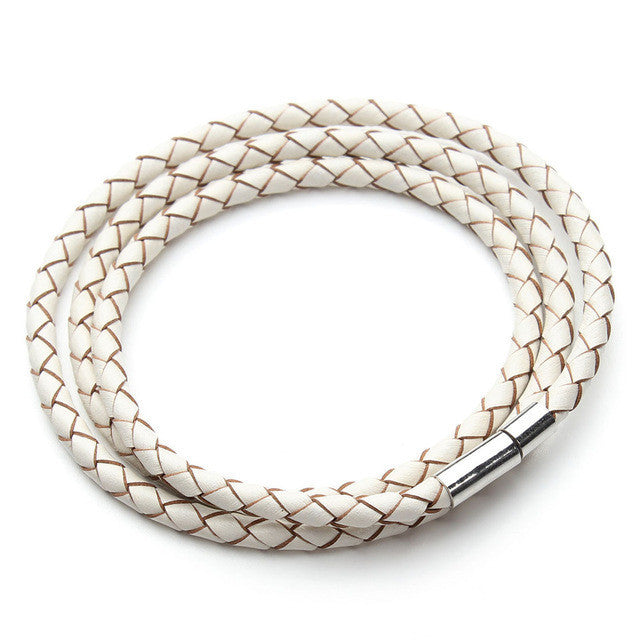 Leather Braided Bracelet w/ Magnetic Clasp