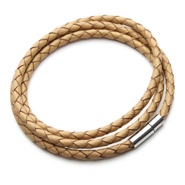 Leather Braided Bracelet w/ Magnetic Clasp