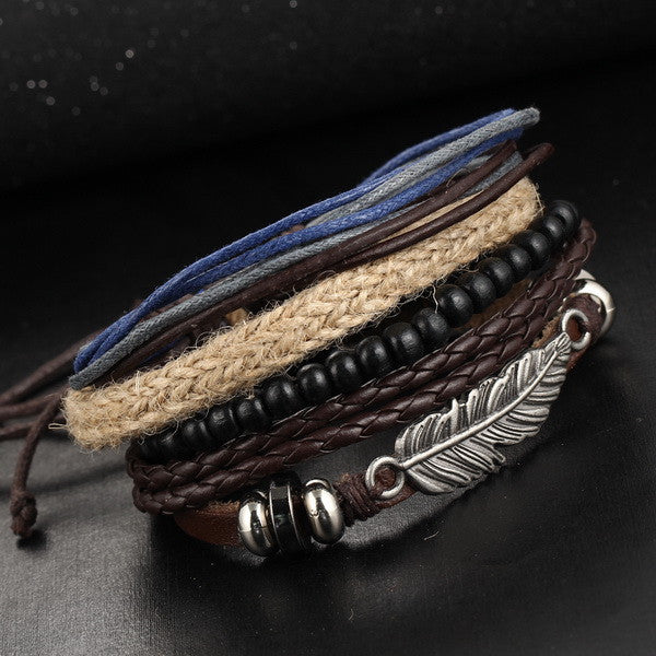 Layered Wood Beads Bracelet
