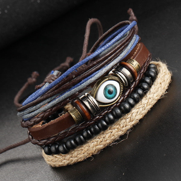 Layered Wood Beads Bracelet