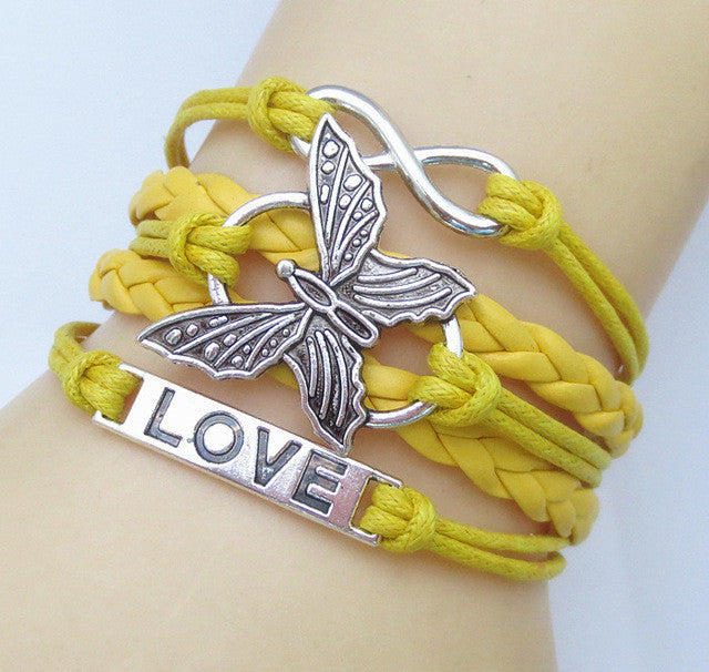 Vivid Braided Butterfly Bracelet
