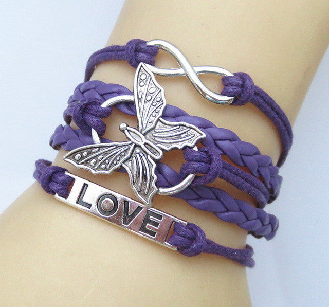 Vivid Braided Butterfly Bracelet