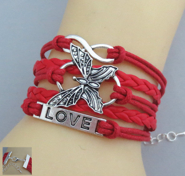 Vivid Braided Butterfly Bracelet