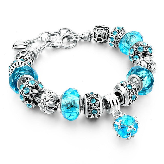 European Glass Bead Bracelet