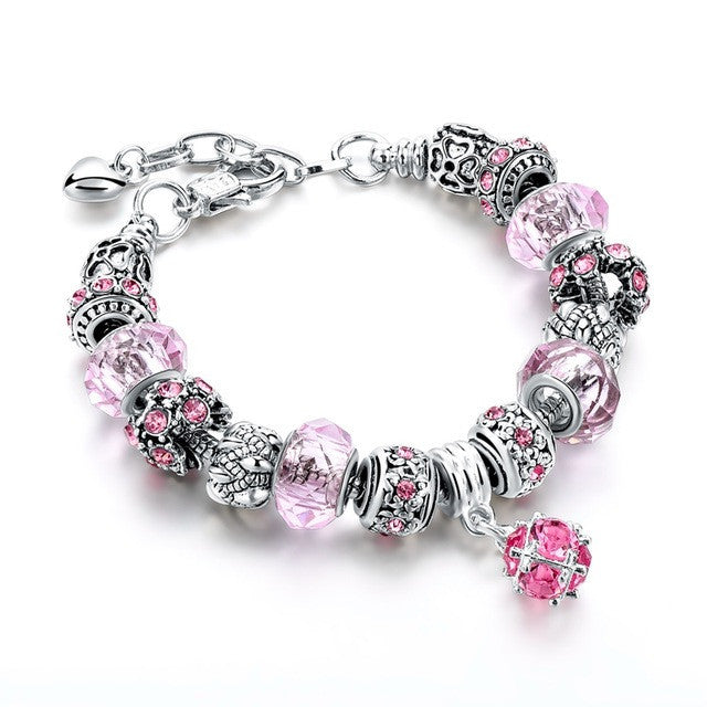 European Glass Bead Bracelet