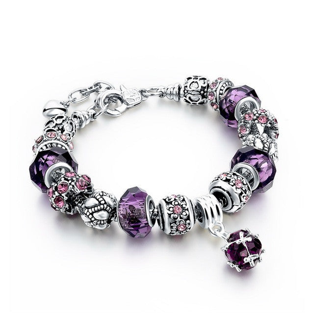 European Glass Bead Bracelet