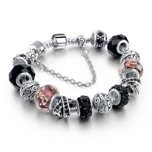 European Glass Bead Bracelet