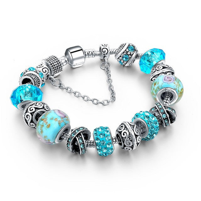 European Glass Bead Bracelet