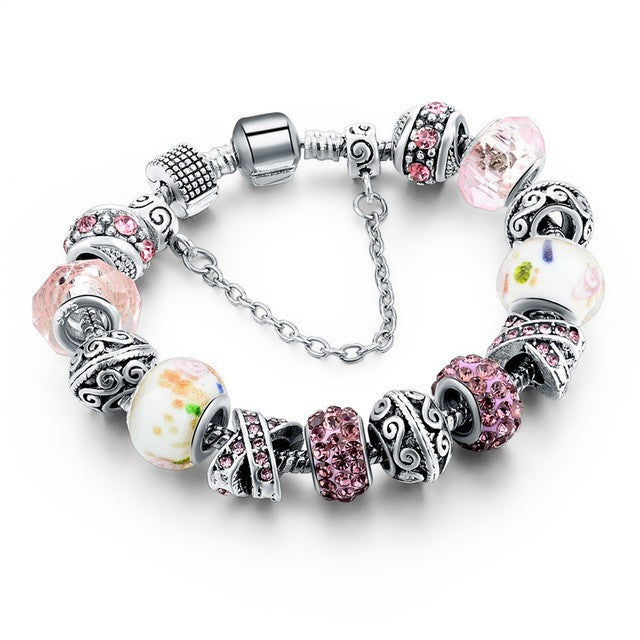 European Glass Bead Bracelet