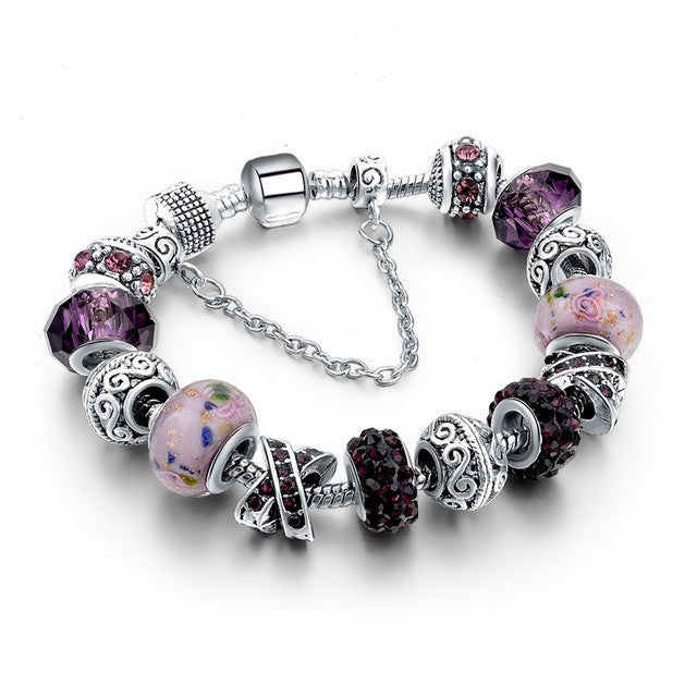 European Glass Bead Bracelet