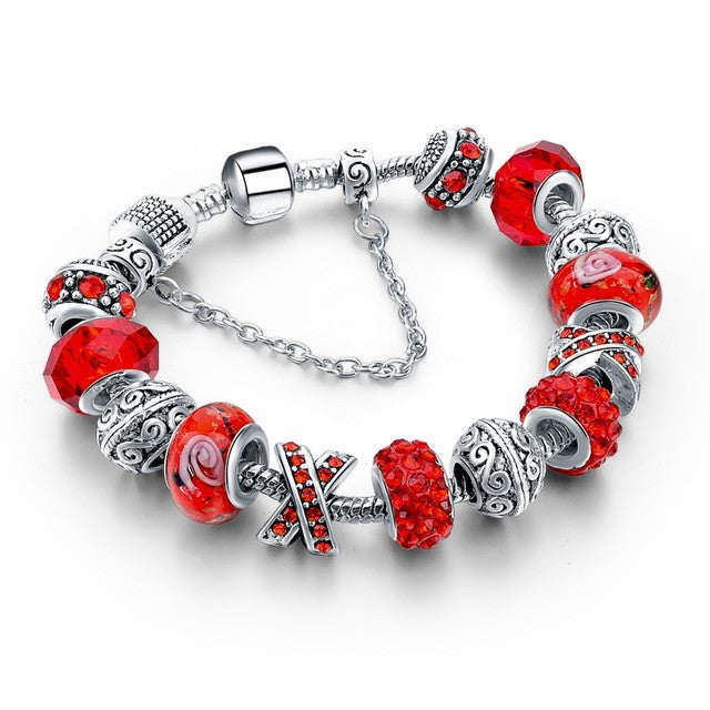European Glass Bead Bracelet