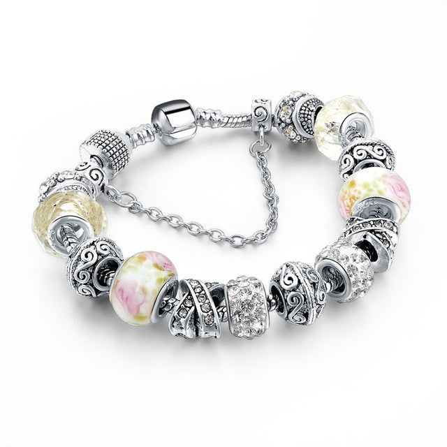 European Glass Bead Bracelet