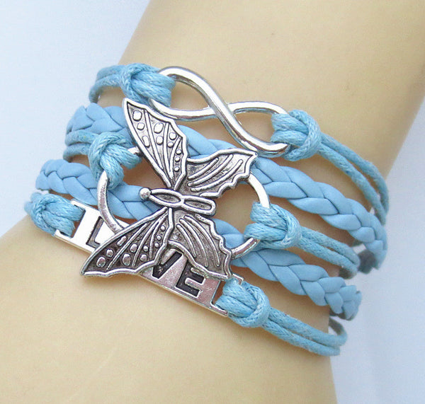 Vivid Braided Butterfly Bracelet