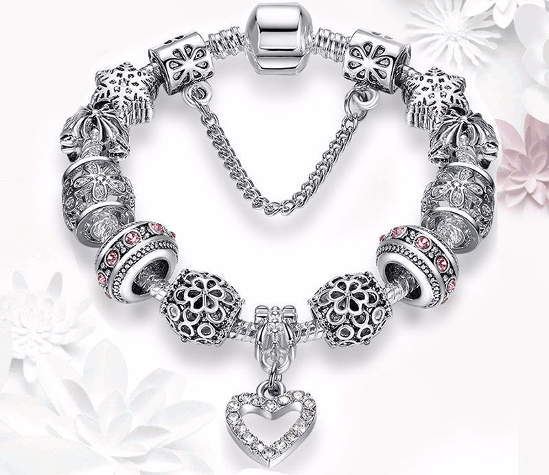 Antique DIY Crystal Charm Bracelet