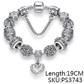 Antique DIY Crystal Charm Bracelet