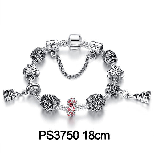 Antique DIY Crystal Charm Bracelet