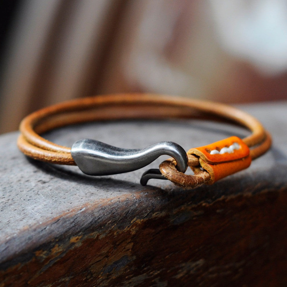Leather Snap Charm Bracelet