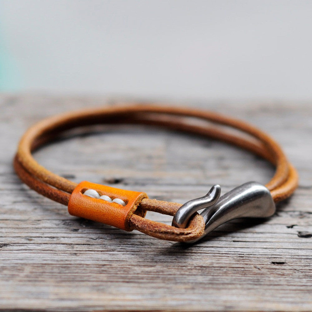 Leather Snap Charm Bracelet