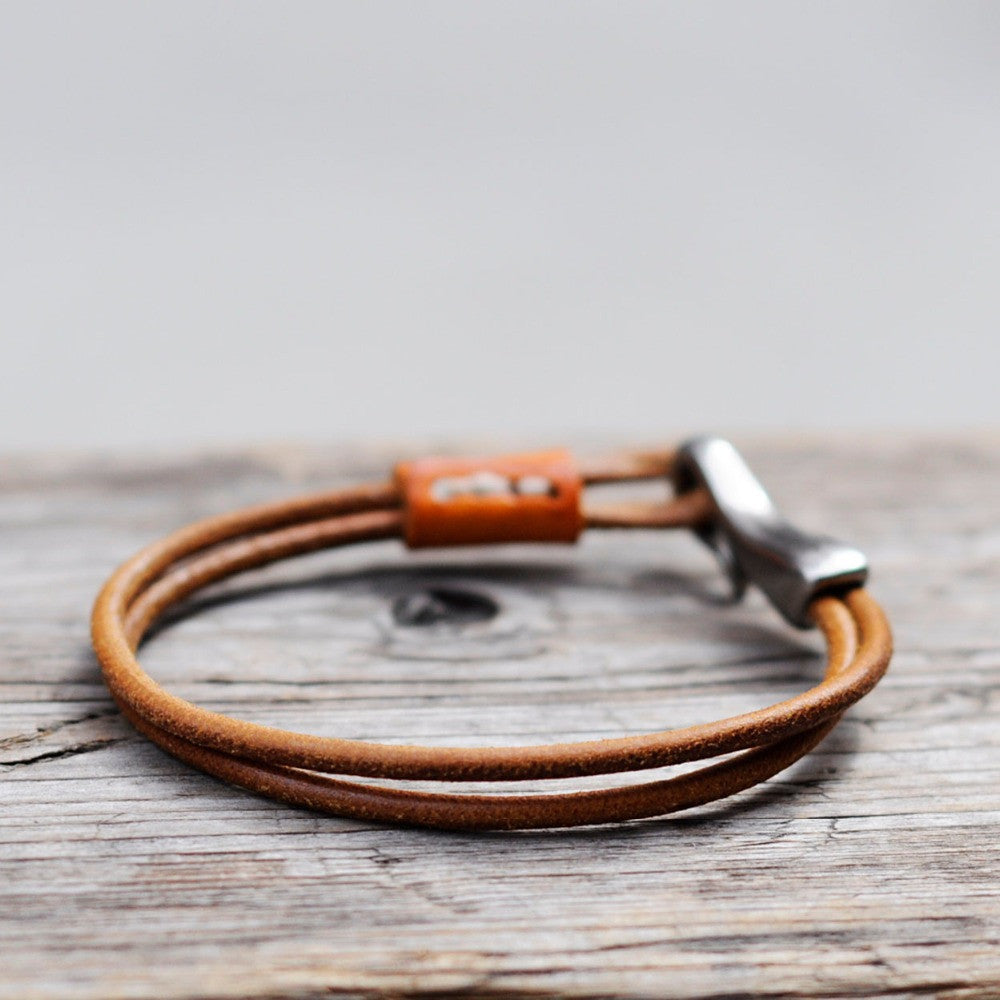 Leather Snap Charm Bracelet