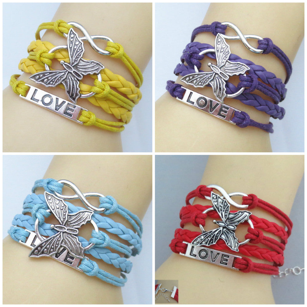 Vivid Braided Butterfly Bracelet
