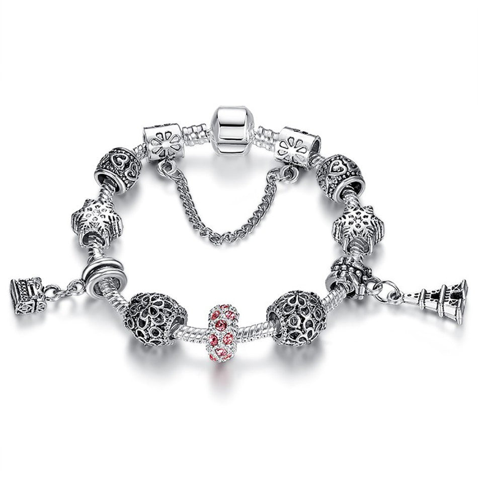 Antique DIY Crystal Charm Bracelet