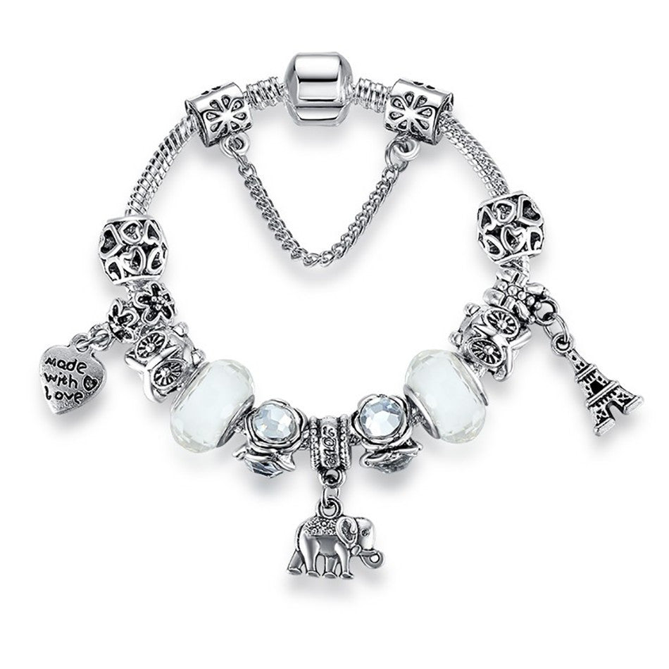 Antique DIY Crystal Charm Bracelet