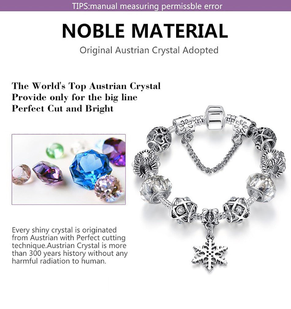 Antique DIY Crystal Charm Bracelet